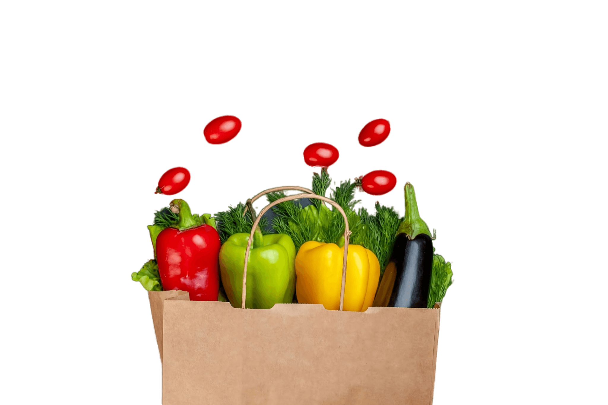 Fresh vegetables in a paper bag